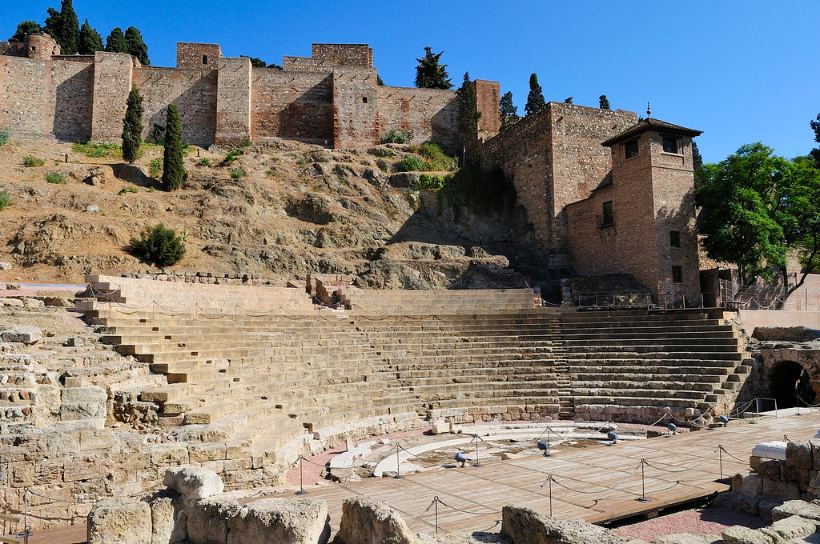 Teatro Romano de Málaga, al pie del monte Gibralfaro, junto a la Alcazaba